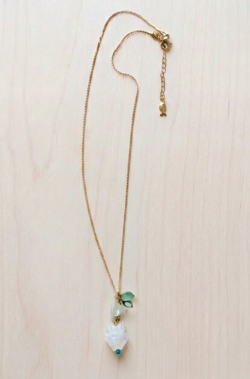 COLLAR LEAH blanco artesanal